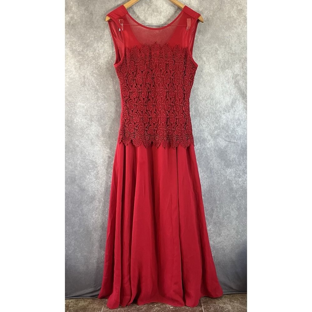 Lenovia Maxi Dress Women Large L Red Vintage Prom Bridal Evening Luxury Made USA
